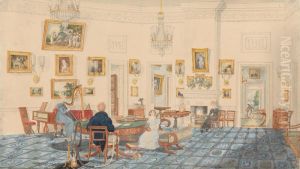 The Winter Room in the Artist's House at Patna by Sir Charles D'Oyly, 7th Baronet