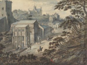 St. Winifred's Well, Holywell, Flintshire, Wales with the Artist in the Foreground... by Edward Edwards
