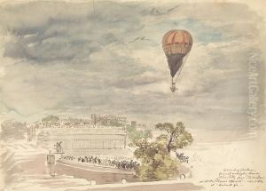 Ascent of Balloon from Burlington House, Piccadilly, from the Window at Mr. B. Palmer's