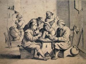 Dutch Tavern Scene by G.R. Calame