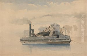 Dredger at Twickenham, September 22, 1874 by Thomas Charles Leeson Rowbotham
