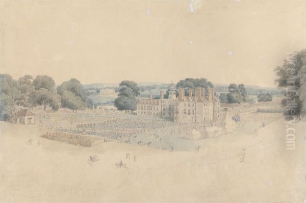The Dinner in Mote Park, Maidstone, after the Royal Review of the Kentish Volunteers - view 1