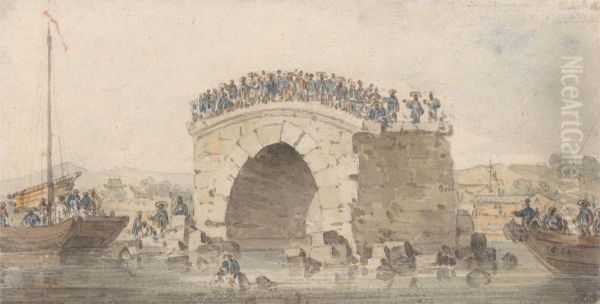 Remains of a Bridge at San-Sien-Wey on the Pei-Ho near Tong-Tcheou, August 15, 1793 - view 1