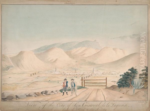 View of the City of San Cristoval de la Laguna as Seen from the Road to Las Mercedes - view 1