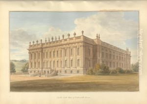 South East View of Chatsworth House by George Stubbs