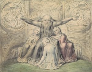 Job and His Daughters by John Linnell