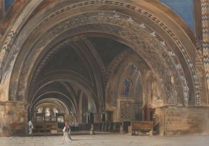 The Interior of the Lower Basilica of St. Francis of Assisi The Interior of the Lower Basilica of St. Francis of Assisi