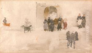 Figures Outside a Doorway, possibly painted in Brittany Figures Outside a Doorway, possibly painted in Brittany