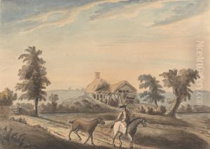 View near Arwington Hall, Suffolk by Francis Grose