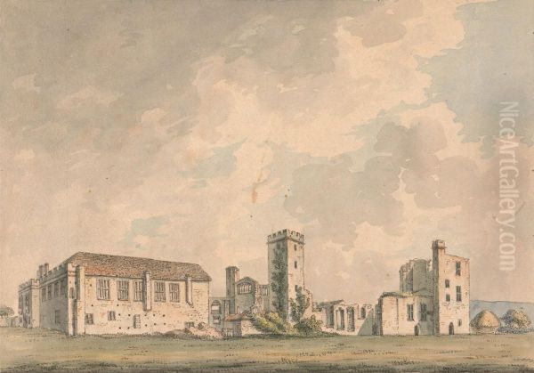 A Folio of watercolors of Cornwall, Northamptonshire, Oxfordshire, Gloucester- shire, Worcestershire, Somerset, and Devon Sudeley Castle, Gloucestershire - view 1