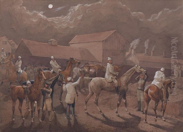 Preparing to Start. Ipswich, the Watering Place behind the Barracks - view 1