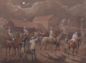 Preparing to Start. Ipswich, the Watering Place behind the Barracks by Henry Thomas Alken