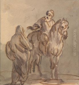 One Standing, One Seated on a Horse by Sawrey Gilpin