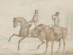 A Gentleman Riding With a Groom, and Coversing by Henry Thomas Alken