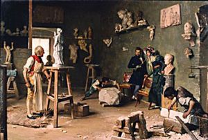 The Sculptor in His Studio by Giovanni Battista Quadrone