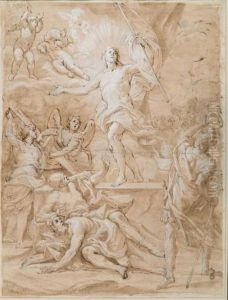 La Resurrection Du Christ by Giacinto Calandrucci