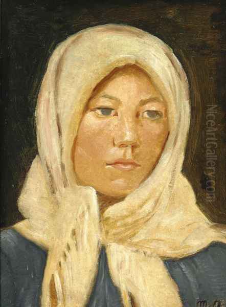 Young woman from Skagen, wearing a scarf. - view 1