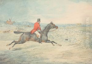 Rider on a Brown Horse Going at a Wall