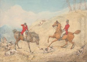 The Huntsman and a Rider Encouraging the Hounds by Henry Thomas Alken