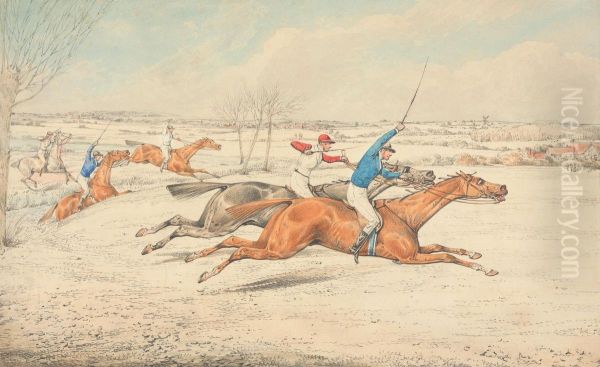 Five Riders Galloping Right - view 1