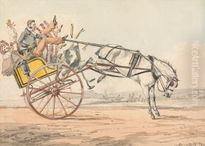 "Sporting Discoveries, or the Miseries of Driving..." You Discover that the Reins are Under His Tail by Henry Thomas Alken