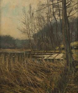 Roseaux, Matin De Mars by Eugene Calberg