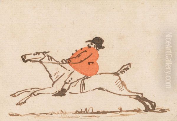 a Stout Huntsman on a Galloping Horse - view 1