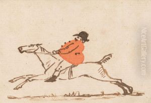 a Stout Huntsman on a Galloping Horse by Joseph Crawhall