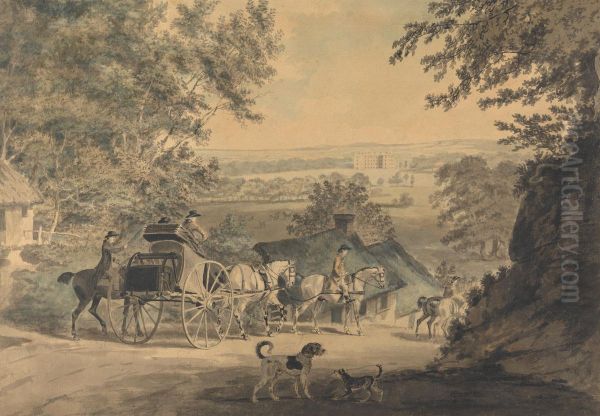 Colonel Thornton Driving Tandem on His Sporting Tour of Scotland - view 1