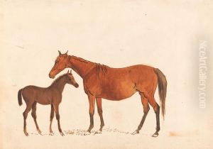 Chestnut Mare and Foal by Sawrey Gilpin