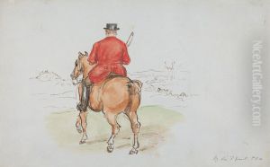 Back View of Stout Rider on a Chestnut Horse by Francis Grant