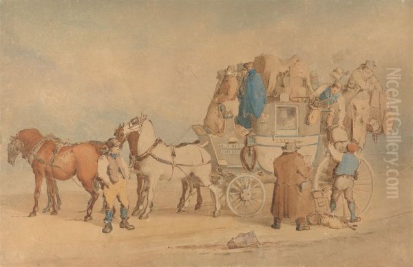 Unloading the Luggage From The Exeter Coach - view 1