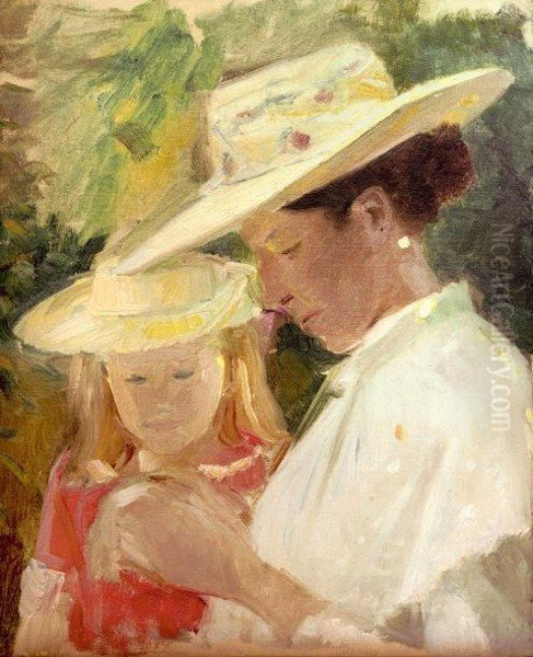 Anna Ancher With Helga In The Garden - view 1