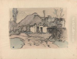 Farm Buildings and Well, Poland by Robert Bevan