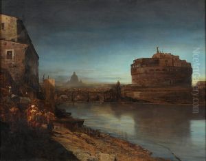 Ansicht des Tibers mit Blick auf die Engelsburg