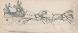 A Gentleman driving a four-in-hand to a Mail Phaeton, accompanied by three grooms A Gentleman driving a four-in-hand to a Mail Phaeton, accompanied by three grooms