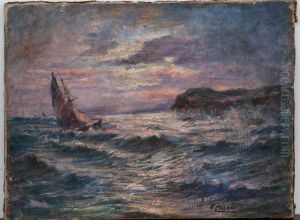Marina In Tempesta by Cesare Calchi Novati