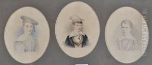 Half Length Portraits Of Children by J. Calcott