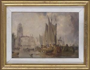Venice, Sunset; And The Bacino, Venice by J. Calcott