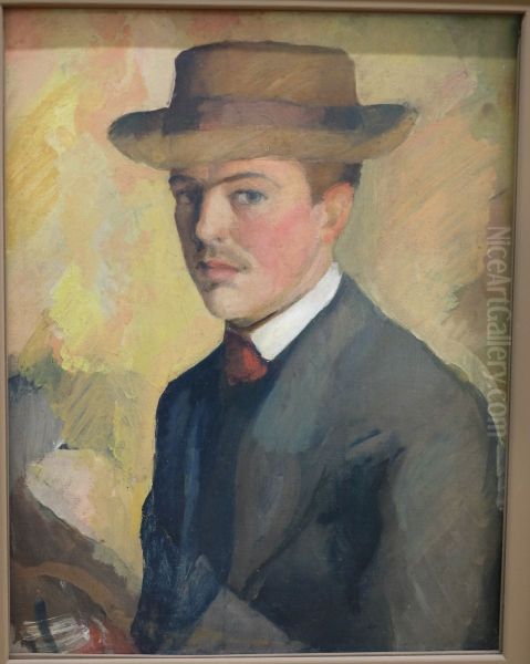 Selbstbildnis mit Hut by August Macke - view 1