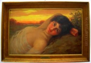 ''donna Succinta Nel Prato'' by Giovanni Caldana