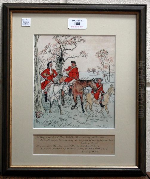 Three Jovial Huntsmen In Landscapes - view 1