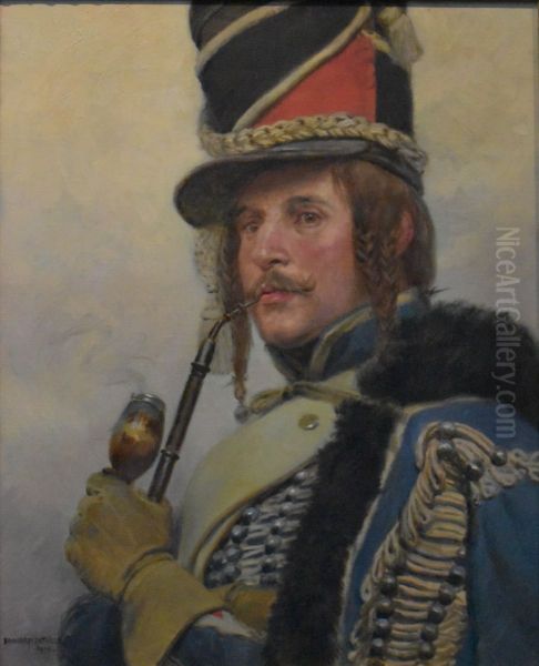 Hussard fumant la pipe - view 1