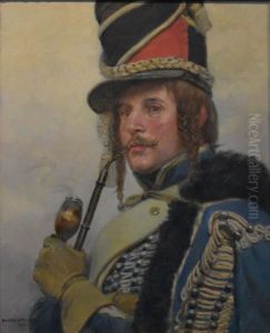 Hussard fumant la pipe