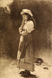The broken pitcher (version with ciocie) by Leon Bonnat