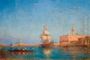 Voilier Quittant Le Quai Des Esclavons, Venise by Charles Clement Calderon