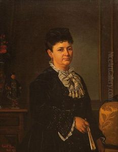 Retrato De Dama Con Abanico by Alfonso Calderon Roca