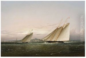 Yacht Race in Boston Harbor.