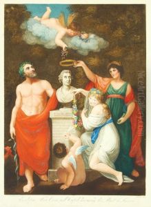 Aesculapius Flora, Ceres And Cupid Honouring The Bust Oflinnaeus