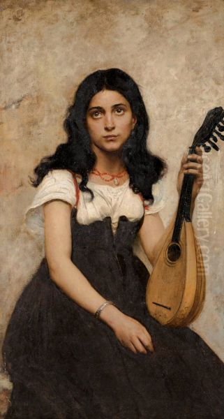 Jeune femme a la mandoline - view 1